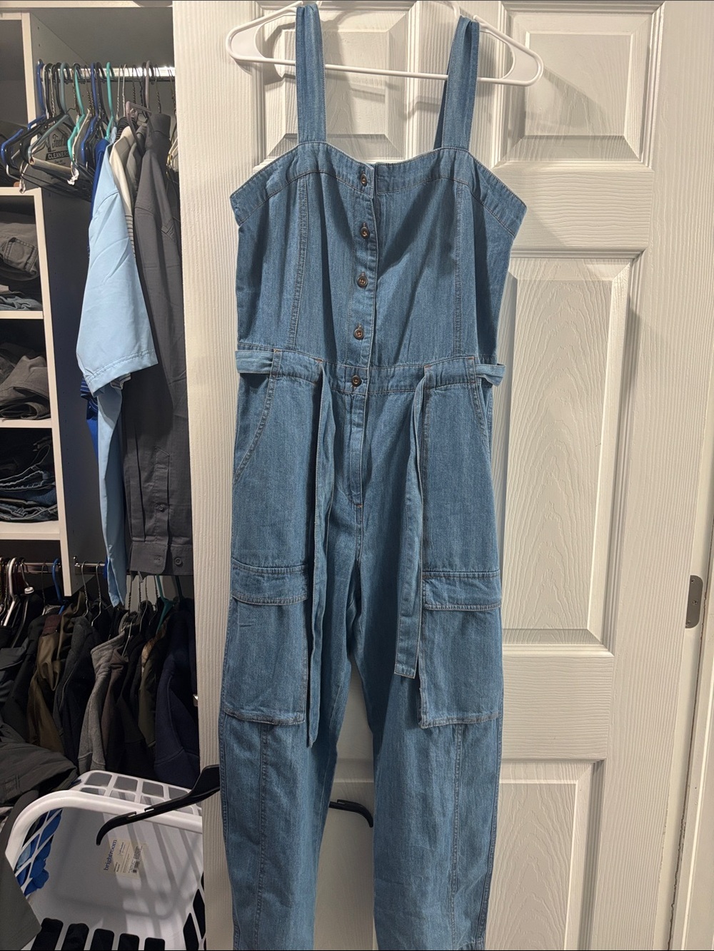 Sundance Denim Utility Jumpsuit - Light Blue